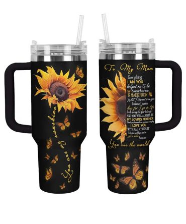 Sunflower Custom Stanley Quencher 40Oz Stainless Steel Tumbler With Handle