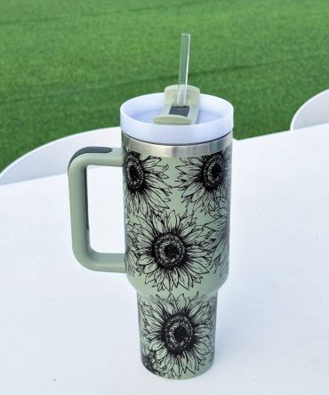 Sunflower Custom Stanley Quencher 40Oz Stainless Steel Tumbler With Handle