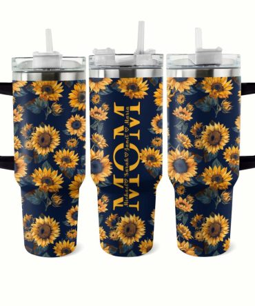 Sunflower Custom Stanley Quencher 40Oz Stainless Steel Tumbler With Handle