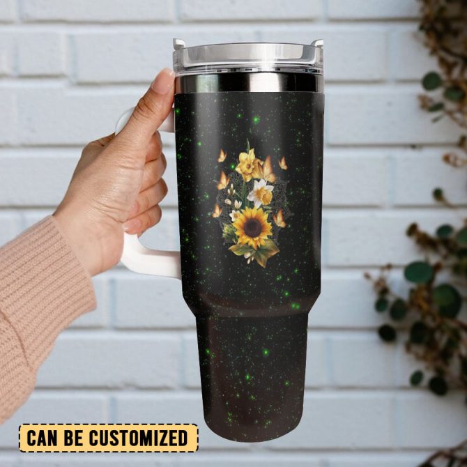 Sunflower Custom Stanley Quencher 40Oz Stainless Steel Tumbler With Handle - Image 3