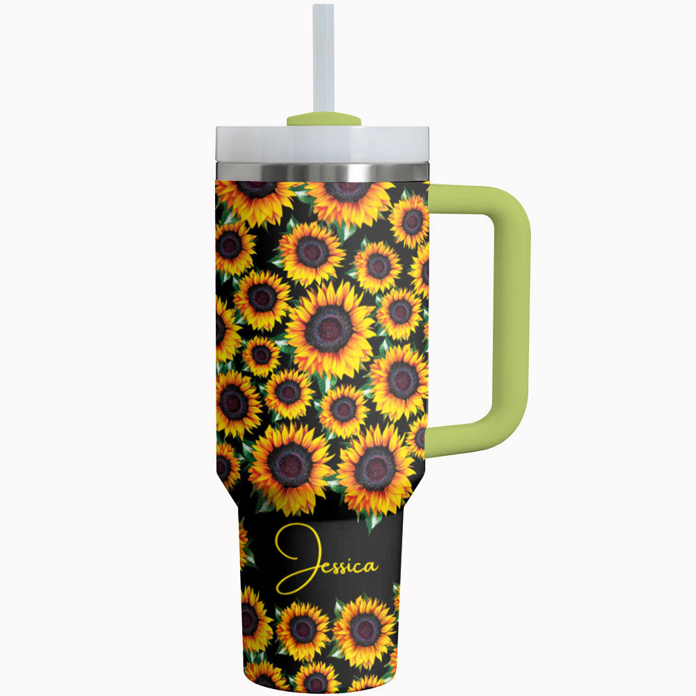 Sunflower Custom Stanley Quencher 40Oz Stainless Steel Tumbler With Handle - Image 2