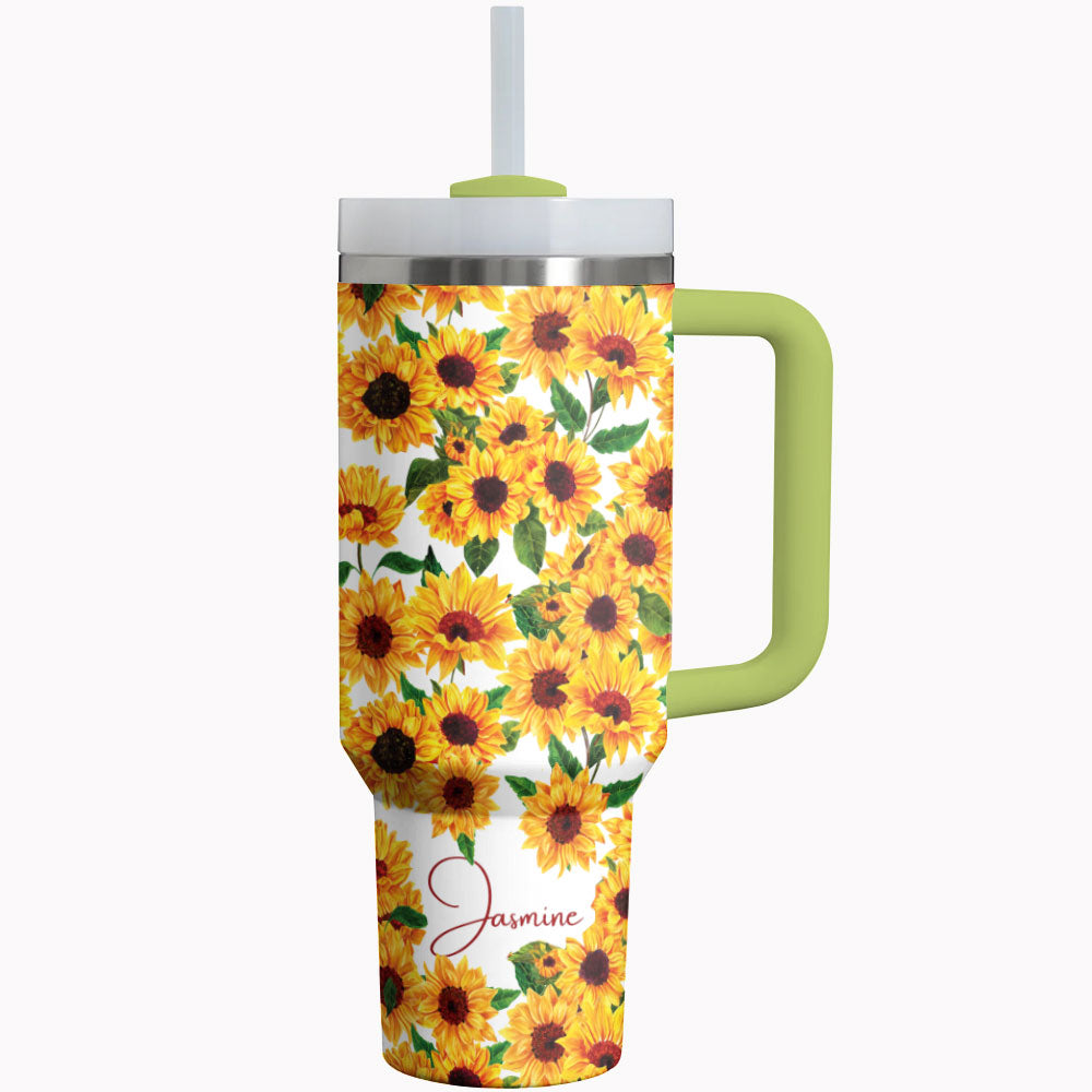 Sunflower Custom Stanley Quencher 40Oz Stainless Steel Tumbler With Handle - Image 2