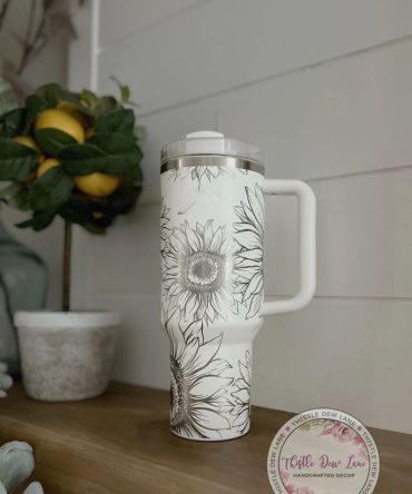 Sunflower Custom Stanley Quencher 40Oz Stainless Steel Tumbler