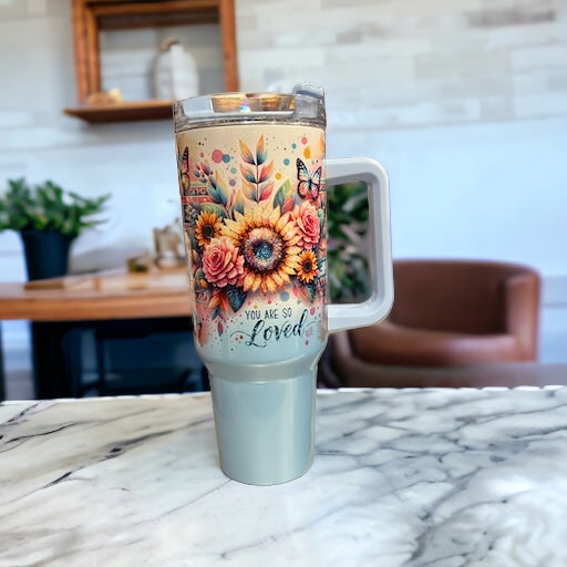 Sunflowers Custom Stanley Quencher 40Oz Stainless Steel Tumbler