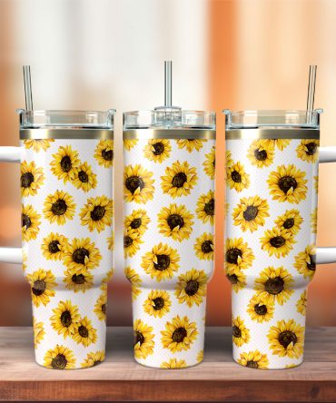 Sunflowers Custom Stanley Quencher 40Oz Stainless Steel Tumbler With Handle