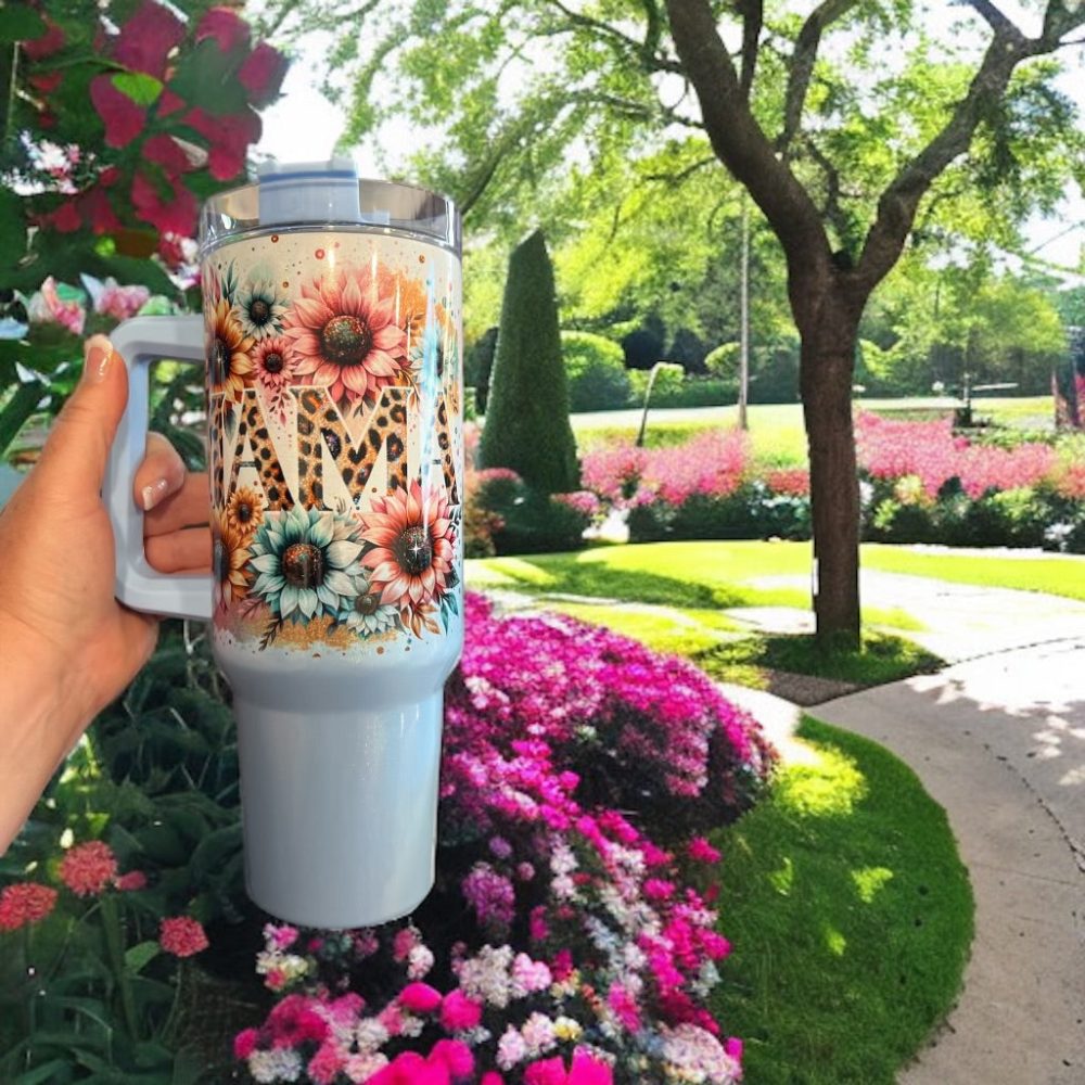 Sunflowers Mama Custom Stanley Quencher 40Oz Stainless Steel Tumbler