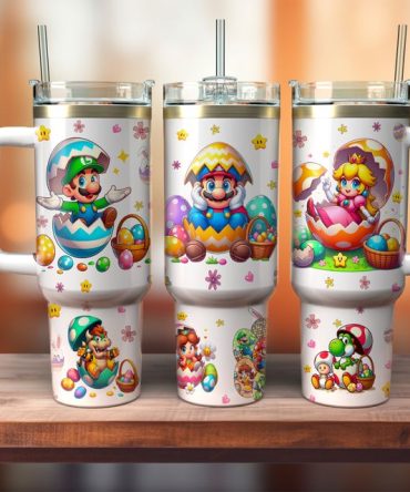 Super Mario Bunny Games Custom Stanley Quencher 40Oz Stainless Steel Tumbler