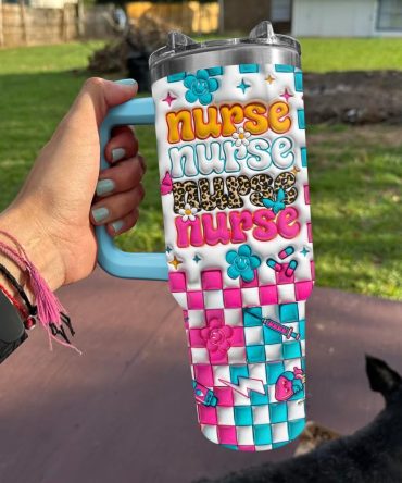 Super Nurse Power Custom Stanley Quencher 40Oz Stainless Steel Tumbler With Handle