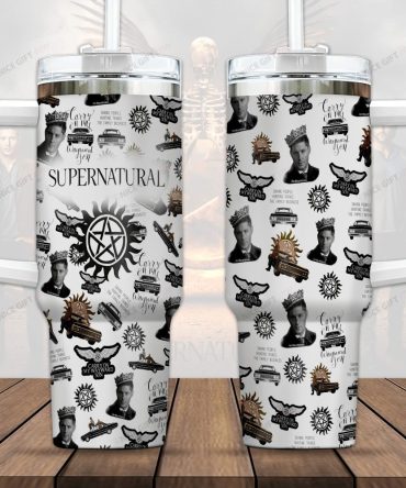 Supernatural Tv Series Custom Stanley Quencher 40Oz Stainless Steel Tumbler With Handle