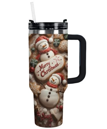Sweet Treats Christmas Cookie Custom Stanley Quencher 40Oz Stainless Steel Tumbler With Handle