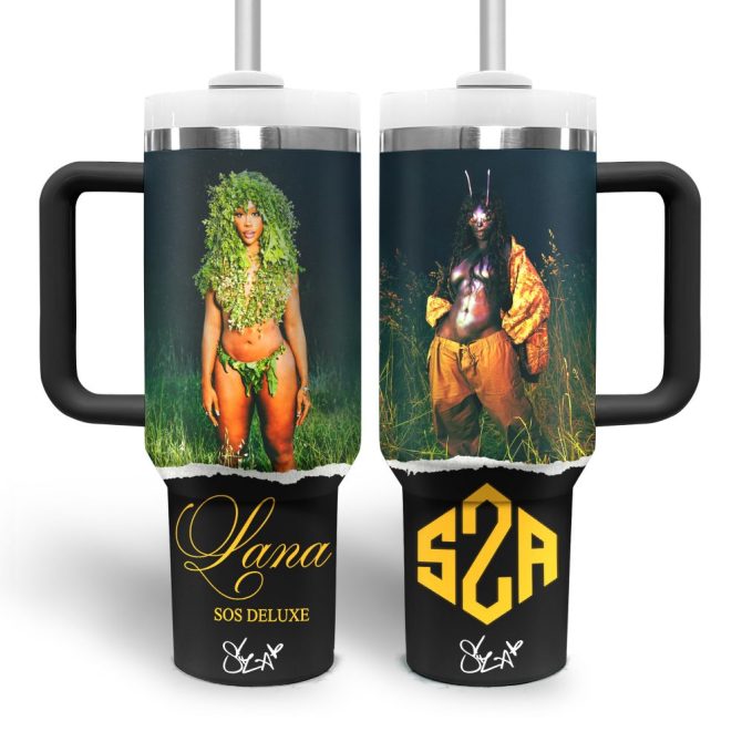 Sza Music Custom Stanley Quencher 40Oz Stainless Steel Tumbler With Handle - Image 3