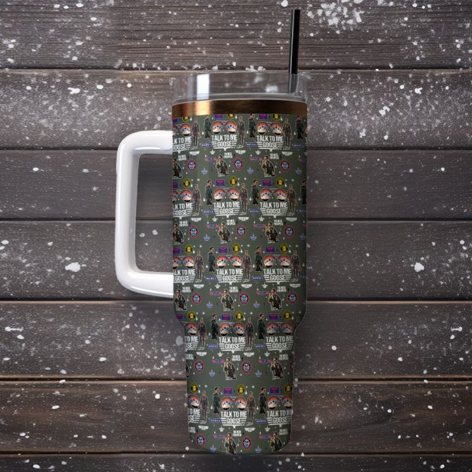 Talk To Me Goose Custom Stanley Quencher 40Oz Stainless Steel Tumbler With Handle - Image 2