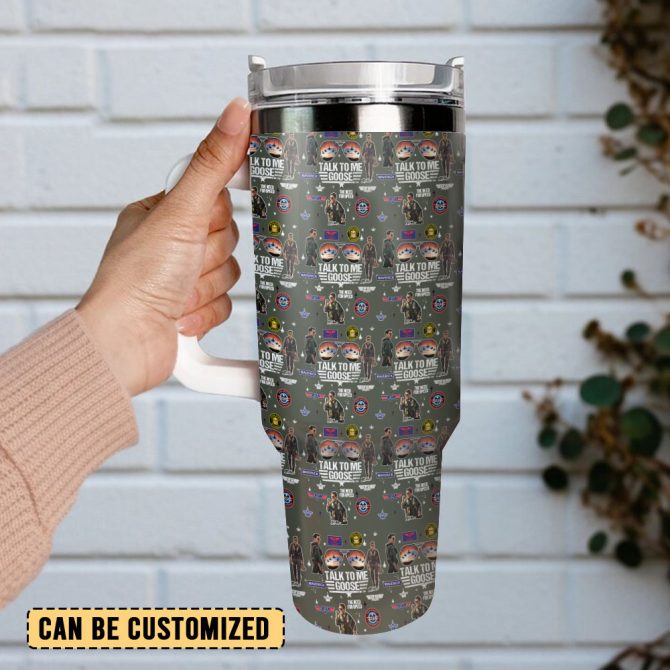 Talk To Me Goose Custom Stanley Quencher 40Oz Stainless Steel Tumbler With Handle - Image 3