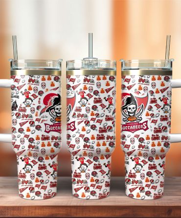 Tampa Bay Buccaneers Nfl Custom Stanley Quencher 40Oz Stainless Steel Tumbler With Handle