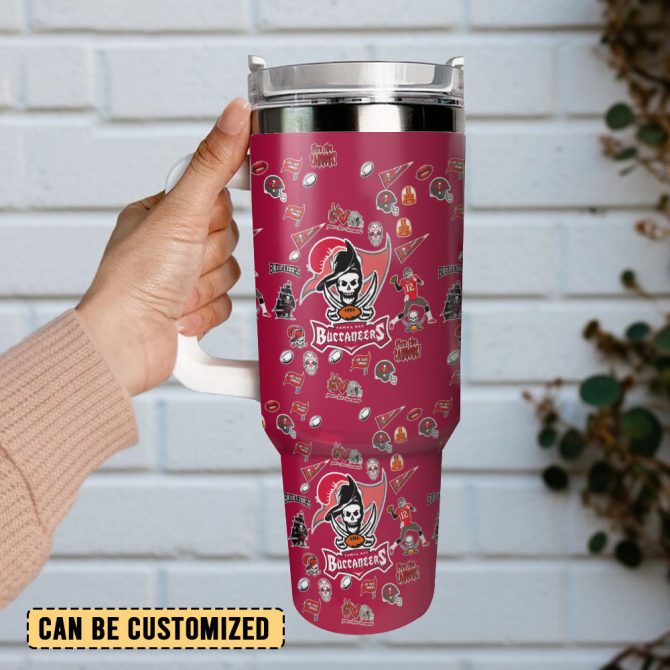 Tampa Bay Buccaneers Nfl Custom Stanley Quencher 40Oz Stainless Steel Tumbler With Handle - Image 3