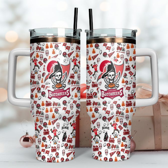 Tampa Bay Buccaneers Nfl Custom Stanley Quencher 40Oz Stainless Steel Tumbler With Handle - Image 4