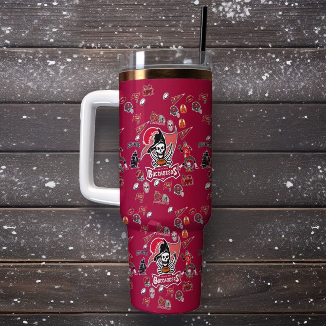 Tampa Bay Buccaneers Nfl Custom Stanley Quencher 40Oz Stainless Steel Tumbler With Handle - Image 2