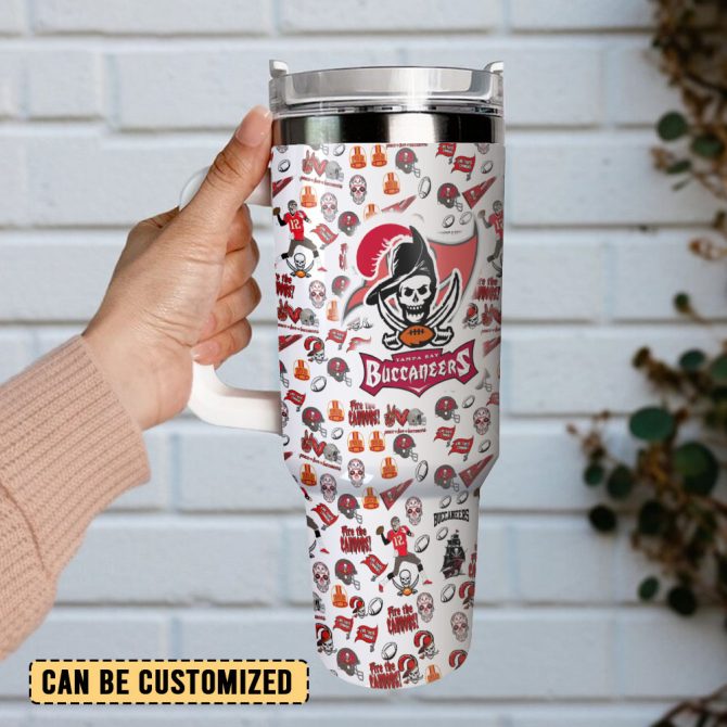 Tampa Bay Buccaneers Nfl Custom Stanley Quencher 40Oz Stainless Steel Tumbler With Handle - Image 3