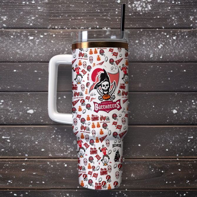 Tampa Bay Buccaneers Nfl Custom Stanley Quencher 40Oz Stainless Steel Tumbler With Handle - Image 2