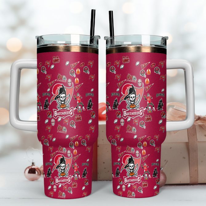 Tampa Bay Buccaneers Nfl Custom Stanley Quencher 40Oz Stainless Steel Tumbler With Handle - Image 4