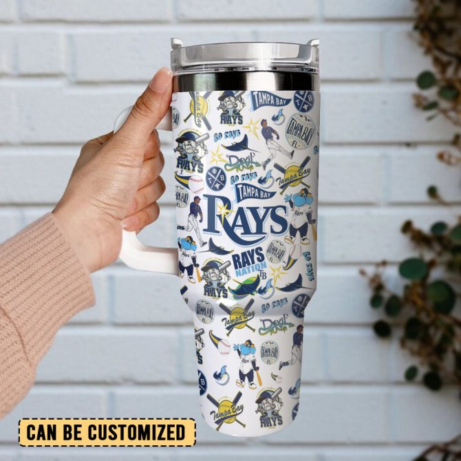 Tampa Bay Rays Mlb Sports Custom Stanley Quencher 40Oz Stainless Steel Tumbler With Handle - Image 3