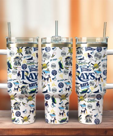 Tampa Bay Rays Mlb Sports Custom Stanley Quencher 40Oz Stainless Steel Tumbler With Handle