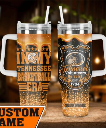 Tennessee Volunteers Baseball Ncaa Custom Stanley Quencher 40Oz Stainless Steel Tumbler With Handle
