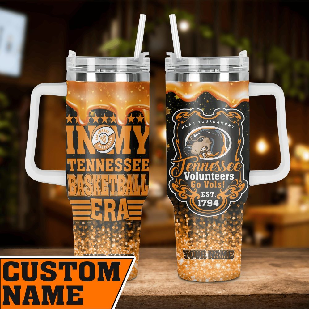 Tennessee Volunteers Baseball Ncaa Custom Stanley Quencher 40Oz Stainless Steel Tumbler With Handle