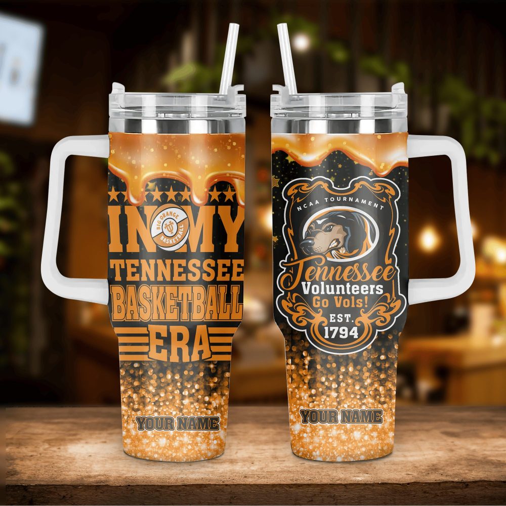 Tennessee Volunteers Baseball Ncaa Custom Stanley Quencher 40Oz Stainless Steel Tumbler With Handle - Image 3