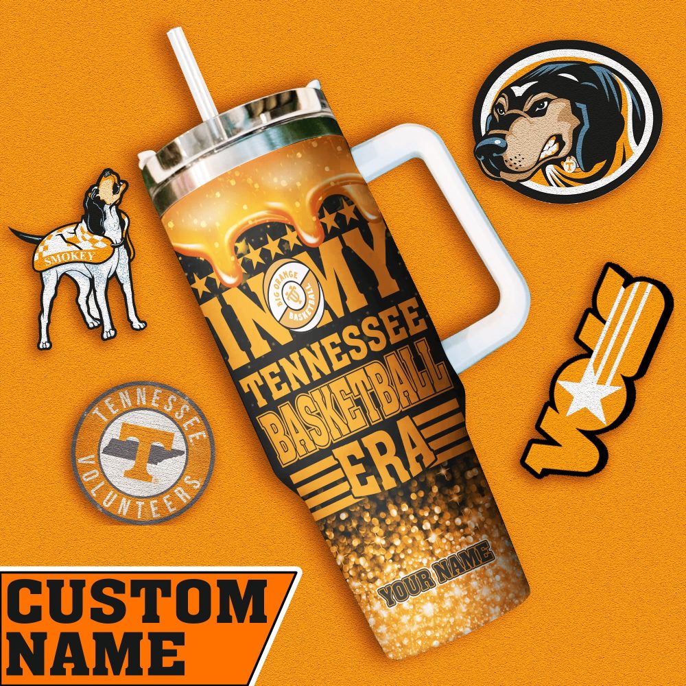 Tennessee Volunteers Baseball Ncaa Custom Stanley Quencher 40Oz Stainless Steel Tumbler With Handle - Image 4