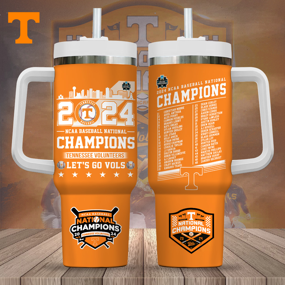 Tennessee Volunteers Baseball Ncaa Custom Stanley Quencher 40Oz Stainless Steel Tumbler With Handle