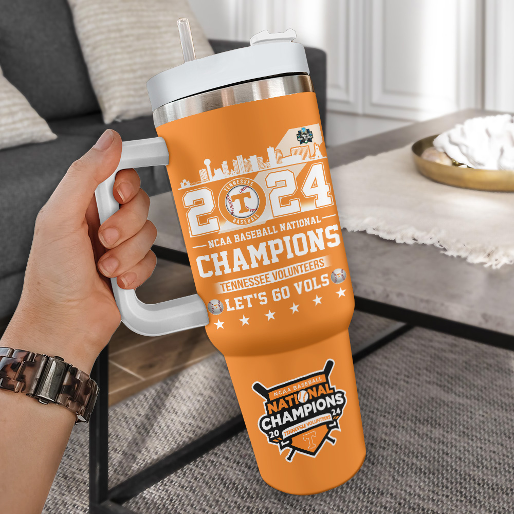 Tennessee Volunteers Baseball Ncaa Custom Stanley Quencher 40Oz Stainless Steel Tumbler With Handle - Image 2