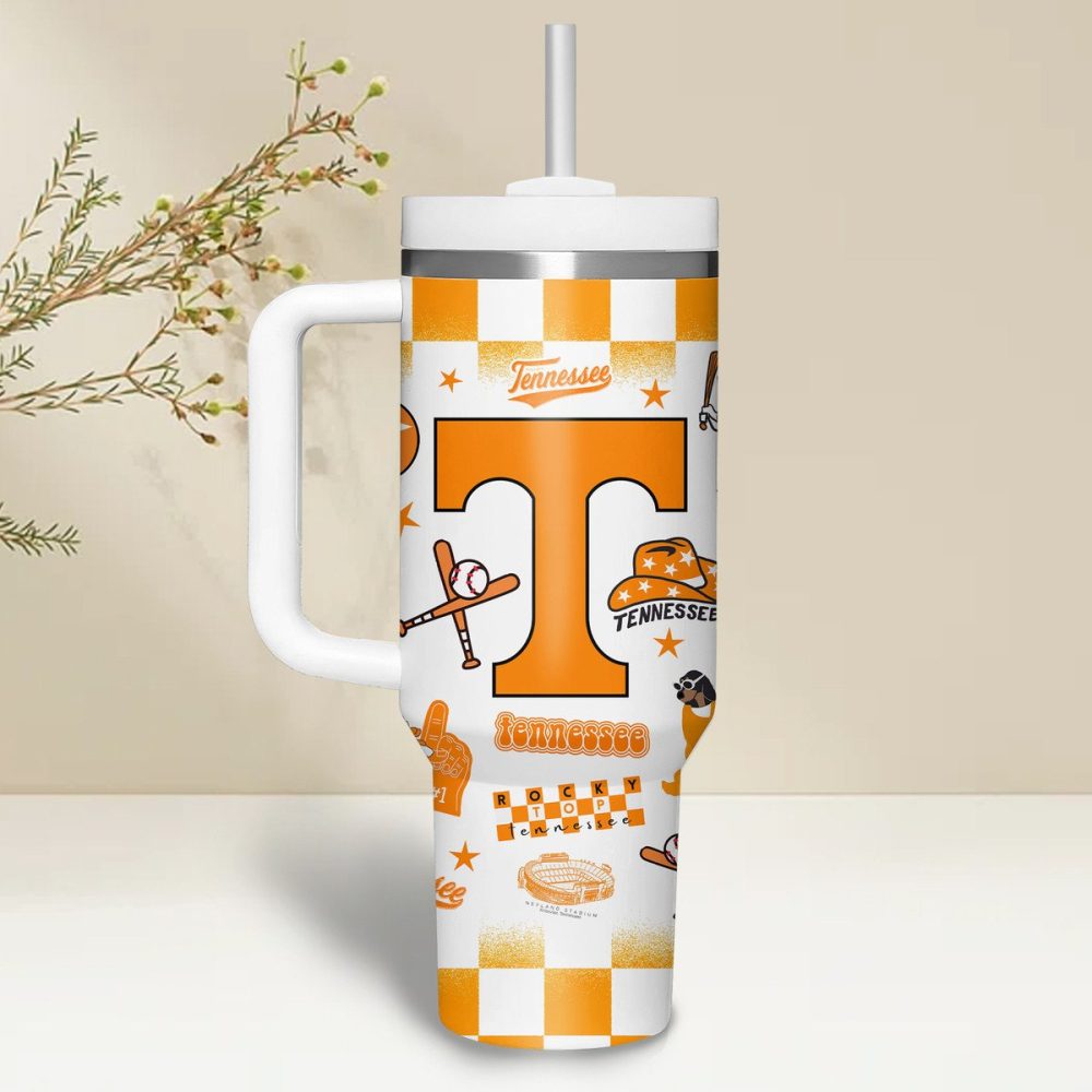 Tennessee Volunteers Ncaa Custom Stanley Quencher 40Oz Stainless Steel Tumbler With Handle - Image 3