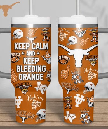 Texas Longhorns Ncaa Custom Stanley Quencher 40Oz Stainless Steel Tumbler With Handle