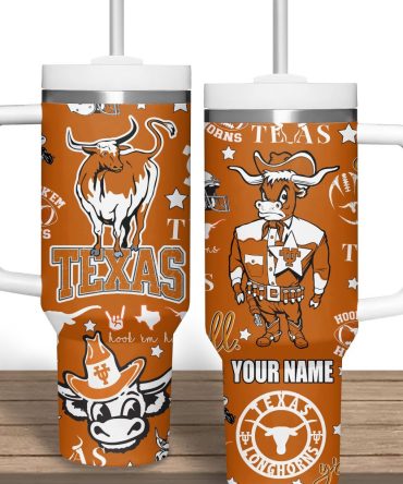 Texas Longhorns Ncaa Custom Stanley Quencher 40Oz Stainless Steel Tumbler With Handle