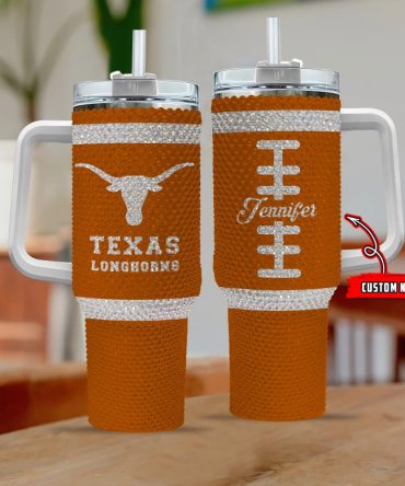 Texas Longhorns Ncaa Custom Stanley Quencher 40Oz Stainless Steel Tumbler With Handle