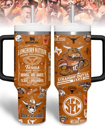 Texas Longhorns Ncaa Sports Custom Stanley Quencher 40Oz Stainless Steel Tumbler With Handle