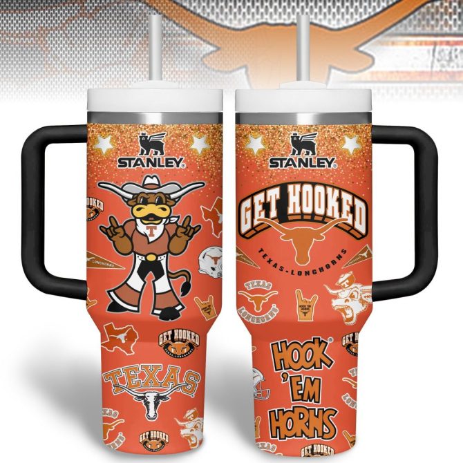 Texas Longhorns Ncaa Sports Custom Stanley Quencher 40Oz Stainless Steel Tumbler With Handle