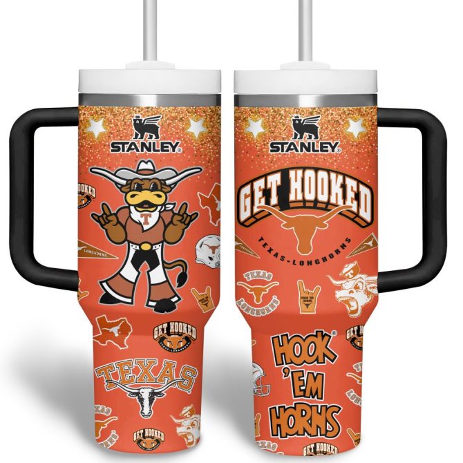 Texas Longhorns Ncaa Sports Custom Stanley Quencher 40Oz Stainless Steel Tumbler With Handle - Image 2
