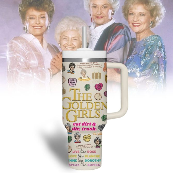 The Golden Girls Tv Series Custom Stanley Quencher 40Oz Stainless Steel Tumbler With Handle - Image 2