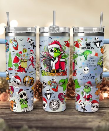 The Grinch And Friend Movies Christmas Custom Stanley Quencher 40Oz Stainless Steel Tumbler With Handle