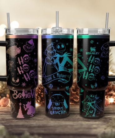 The Grinch And Friend Movies Christmas Custom Stanley Quencher 40Oz Stainless Steel Tumbler With Handle