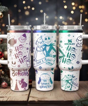 The Grinch And Friend Movies Christmas Custom Stanley Quencher 40Oz Stainless Steel Tumbler With Handle