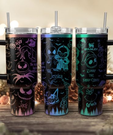 The Grinch And Friend Movies Custom Stanley Quencher 40Oz Stainless Steel Tumbler With Handle