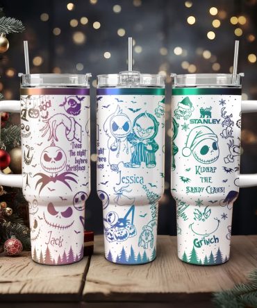 The Grinch And Friend Movies Custom Stanley Quencher 40Oz Stainless Steel Tumbler With Handle