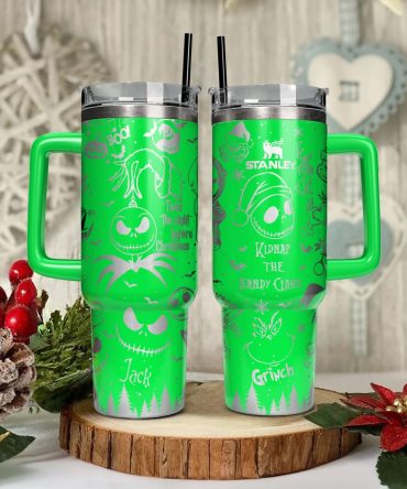 The Grinch And Friend Movies Custom Stanley Quencher 40Oz Stainless Steel Tumbler With Handle