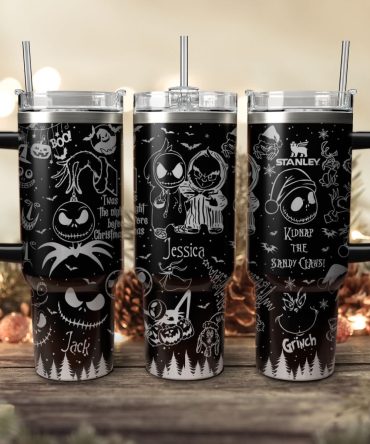 The Grinch And Friend Movies Custom Stanley Quencher 40Oz Stainless Steel Tumbler With Handle