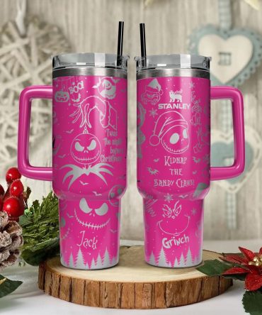 The Grinch And Friend Movies Custom Stanley Quencher 40Oz Stainless Steel Tumbler With Handle