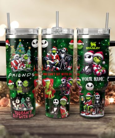 The Grinch And Friends Movies Christmas Custom Stanley Quencher 40Oz Stainless Steel Tumbler With Handle