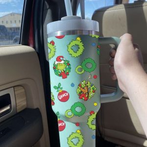 The Grinch Cartoon Custom Stanley Quencher 40Oz Stainless Steel Tumbler